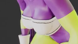 1girl 3d animated ass ass_shake breasts cheelai colored_skin dancing dragon_ball dragon_ball_super gloves green_skin highres kishi3d looking_at_viewer medium_breasts scouter smile solo squatting tagme video white_hair