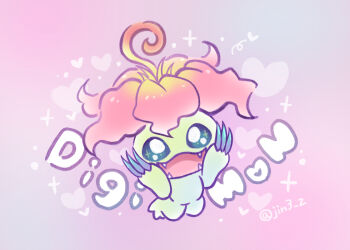 Rule 34 | digimon, digimon (creature), flower, happy, jin3 z, palmon, petals, sharp teeth, sparkle, teeth