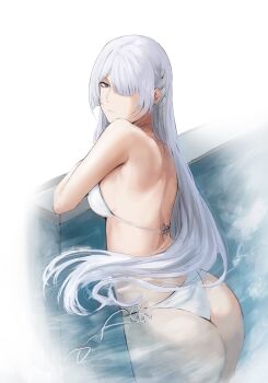 1girl ak-15_(girls'_frontline) ass bikini breasts chika_232 expressionless girls'_frontline highres medium_breasts swimsuit tagme wedgie