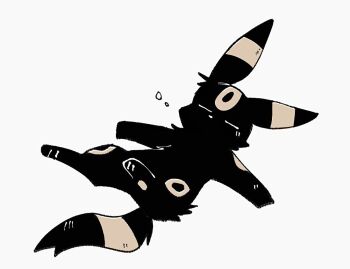Rule 34 | animal focus, black fur, closed eyes, gen 2 pokemon, lying, nintendo, no humans, on back, pokemon, pokemon (creature), pokemon focus, simple background, sketch, sleeping, umbreon, white background, zugvogel 0525