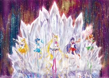 Rule 34 | 5girls, absurdly long hair, aino minako, ankle strap, artist name, back bow, bad link, bishoujo senshi sailor moon, bishoujo senshi sailor moon s, bishoujo senshi sailor moon supers, blonde hair, blue bow, blue choker, blue eyes, blue sailor collar, blue skirt, boots, bow, brooch, brown hair, choker, closed mouth, crescent, crescent choker, crescent moon, crescent wand, crystal, double bun, earrings, elbow gloves, electricity, electrokinesis, energy, fire, gloves, green boots, green choker, green eyes, green sailor collar, green skirt, hair bobbles, hair bun, hair ornament, hand on own hip, heart, heart brooch, heroes' gallery, high heel boots, high heels, high ponytail, highres, hino rei, holding, holding staff, hydrokinesis, inner senshi, jewelry, kino makoto, long hair, looking at viewer, magic, magical girl, mizuno ami, moon, multicolored skirt, multiple girls, official art, ofuda, open mouth, orange choker, orange sailor collar, orange shoes, orange skirt, parted lips, pink boots, pink bow, pleated skirt, ponytail, promotional art, pumps, purple bow, purple eyes, purple hair, pyrokinesis, red choker, red sailor collar, red shoes, red skirt, sailor collar, sailor jupiter, sailor mars, sailor mercury, sailor moon, sailor moon musical, sailor senshi, sailor senshi uniform, sailor venus, shoes, short hair, skirt, source request, staff, super sailor jupiter, super sailor mars, super sailor mercury, super sailor moon, super sailor venus, takeuchi naoko, tsukino usagi, twintails, venus love me chain, very long hair, water, white gloves, white skirt, yellow bow, yellow skirt