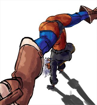 Rule 34 | 1girl, angel (kof), ass, boots, breasts, dark-skinned female, dark skin, elena (street fighter), flexible, henfent, huge ass, huge breasts, large breasts, leather, panties, short hair, street fighter, tan, tentecruel, the king of fighters, underwear, white hair