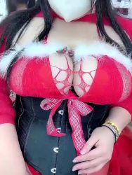 1girl animated asian bikini black_hair bouncing bouncing_breasts breasts breasts_out chouzuki_maryou cleavage large_breasts mask photo_(medium) plump removing_bra solo swimsuit tagme video video