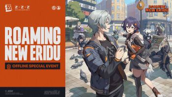 1other 2boys 4girls alexandrina_sebastiane animal_ears apron bangboo_(zenless_zone_zero) belle_(zenless_zone_zero) bench bird camera corin_wickes ellen_joe english_text fingerless_gloves furry furry_male gloves highres holding holding_camera jacket london maid maid_apron maid_headdress multiple_boys multiple_girls official_art on_bench pantyhose park_bench pigeon pointing polaroid_camera protected_link second-party_source securityboo_(zenless_zone_zero) tail thighhighs von_lycaon wise_(zenless_zone_zero) wolf_boy wolf_ears wolf_tail zenless_zone_zero