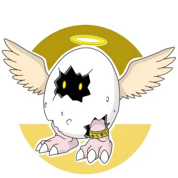 digimon digimon_(creature) feathered_wings halo holy_ring holydigitamamon justdrawingmons original wings yellow_eyes