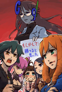6+girls blue_eyes blue_hair breasts brown_hair bruise cleavage everyone glasses google google-tan green_eyes green_hair hair_bobbles hair_ornament hairpin imuhata_shimuro injury jewelry medium_breasts microsoft_bing microsoft_windows multiple_girls nana_(bing) nanae_(bing) nanako_(bing) nanami_(bing) nanao_(bing) necklace purple_hair red_eyes sweat tears translated twintails yellow_eyes