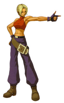 1girl blonde_hair blue_eyes blue_mary breasts female_focus large_breasts short_hair standing tan the_king_of_fighters