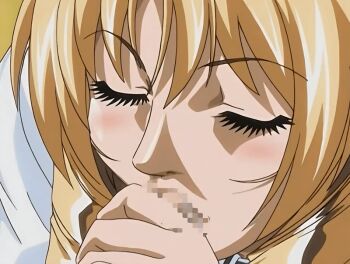 00s 1girl 2006 animated animated_gif bible_black bible_black_black_sacrifice bible_black_night_of_the_walpulgiss blonde_hair blush censored closed_eyes cum cum_in_mouth drill_hair drill_sidelocks fellatio hetero long_hair necktie oral penis penis_grab school_uniform shiraki_rika sidelocks swallowing sweat tagme