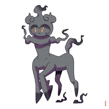 alternate_form expressionless fire full_body gen_7_pokemon highres legendary_pokemon marshadow meme mythical_pokemon nintendo no_humans original_form_pokemon_(meme) parody pedro_larez pokemon pokemon_(creature) simple_background solo standing what