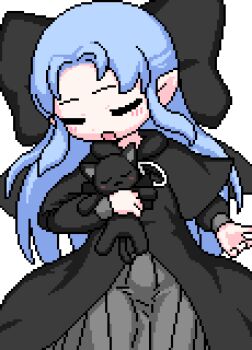 1boy 1girl after_vaginal aftersex akai_(ugokashitari) animated animated_gif bar_censor black_dress blue_hair blush bow censored cum cum_in_pussy cumdrip dress erection fertilization flat_chest hair_bow impregnation kagetsu_tooya len_(tsukihime) loli long_hair looking_at_viewer open_mouth ovum penis pixel_art pointy_ears pussy_juice red_eyes saliva sex sleep_molestation sleeping smile solo_focus sperm_cell stuffed_animal stuffed_cat stuffed_toy torso_grab tsukihime vaginal waking_up