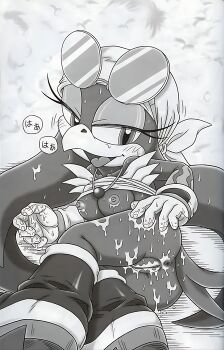 bird boots breasts bukkake comic cum fat_mons from_behind furry_bomb furry_bomb_factory glasses gloves looking_at_viewer mitsuharu_takura nude pussy sega smile solo sonic_(series) tagme tail wave_the_swallow