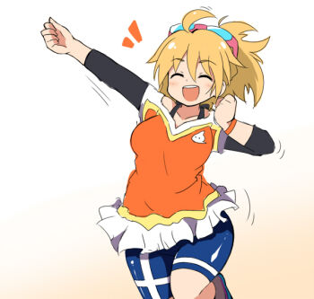 Rule 34 | 1girl, blonde hair, closed eyes, digimon, itsuki (digimon), ponytail, smile, solo