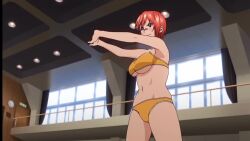 2girls akaza_chacha animal_print animated ass audible_speech bandeau_bikini barefoot bikini blush breast_press breasts cleavage dark-skinned_female dark_skin downblouse english_audio feet fight fighting fingering hanging_breasts large_breasts leopard_print leopard_print_bikini maken-ki! maken-ki!_two multiple_girls open_mouth orange_bikini print_bikini red_hair rubbing shinatsu_azuki short_hair soles sound strapless strapless_bikini sweat swimsuit tagme takami_akio underboob video white_hair wrestling yuri