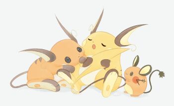 alternate_color animal_focus closed_eyes closed_mouth dedenne fireblast full_body gen_1_pokemon gen_6_pokemon highres nintendo no_humans open_mouth orange_fur pokemon pokemon_(creature) pokemon_focus raichu shiny_pokemon simple_background tail yellow_fur