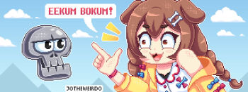 1girl :3 animal_ears artist_name banjo-kazooie blue_bow blue_sky blush bone_hair_ornament bow braid brown_eyes brown_hair cloud collared_shirt colorized commentary day dog_ears dog_girl english_commentary eyelashes hair_ornament hololive hololive_english inugami_korone inugami_korone_(1st_costume) jacket jotheweirdo mountainous_horizon mumbo_jumbo_(banjo-kazooie) notice_lines open_mouth outdoors outline red_bow shirt single_bare_shoulder single_off_shoulder skull sky smile speech_bubble twin_braids twintails virtual_youtuber white_outline white_shirt yellow_jacket