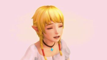 10s 1girl 3d animated animated_gif blonde_hair blue_eyes bouncing_breasts braid breasts crystal female_focus heisenweimer highres hyrule_warriors implied_sex jewelry jiggle linkle looping_animation moaning necklace nintendo open_mouth pendant pink_background pointy_ears puffy_short_sleeves puffy_sleeves resized riding rolling_eyes sexually_suggestive shirt short_hair short_sleeves simple_background small_breasts solo source_filmmaker_(medium) tecmo the_legend_of_zelda third-party_edit twin_braids upscaled white_shirt