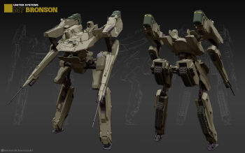 3d absurdres arm_cannon blender_(medium) cannon caterpillar_tracks character_name commentary comparison english_commentary english_text highres mecha mecha_focus military military_vehicle multiple_views no_humans original photoshop_(medium) realistic robot science_fiction signature uzuki_(uzukinokaze) walker_(robot) weapon