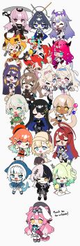 &gt;_&lt; &gt;_o 6+girls :3 :d ;d absurdres ahoge animal_ears apple ascot belt beret black_hair blonde_hair blue_eyes blue_hair bow breasts brown_hair cape cat_girl cecilia_immergreen cecilia_immergreen_(1st_costume) ceres_fauna ceres_fauna_(1st_costume) chattino_(raora_panthera) chibi closed_eyes closed_mouth commentary dark-skinned_female dark_skin demon_horns dog_ears dog_girl dress elizabeth_rose_bloodflame elizabeth_rose_bloodflame_(1st_costume) english_commentary everyone feather_hair_ornament feathers food fruit fuwawa_abyssgard fuwawa_abyssgard_(1st_costume) gawr_gura gawr_gura_(1st_costume) gigi_murin gigi_murin_(1st_costume) goggles goggles_on_head gradient_hair green_eyes green_hair grey_hair hair_intakes hair_ornament hakos_baelz hakos_baelz_(1st_costume) halo hat heterochromia highres holding holding_scythe holoadvent holocouncil holojustice hololive hololive_english holomyth holopromise hood hood_up horns huge_ahoge irys_(hololive) irys_(irys_2.0)_(hololive) jacket koseki_bijou koseki_bijou_(1st_costume) long_hair mococo_abyssgard mococo_abyssgard_(1st_costume) mole mole_under_eye mori_calliope mori_calliope_(1st_costume) mouse_ears mouse_girl mouse_tail mr._squeaks_(hakos_baelz) multicolored_hair multiple_girls nanashi_mumei nanashi_mumei_(1st_costume) necktie nerissa_ravencroft nerissa_ravencroft_(1st_costume) ninomae_ina&#039;nis ninomae_ina&#039;nis_(1st_costume) one_eye_closed onesie open_mouth orange_hair ouro_kronii ouro_kronii_(1st_costume) pink_hair pointy_ears ponytail purple_eyes purple_hair raora_panthera raora_panthera_(1st_costume) raora_panthera_(artist) red_eyes red_hair scythe shark_girl sharp_teeth shiori_novella shiori_novella_(1st_costume) short_hair shorts siblings simple_background sisters skirt smile split-color_hair streaked_hair tail takanashi_kiara takanashi_kiara_(1st_costume) teeth thank_you thighhighs tiara tsukumo_sana tsukumo_sana_(1st_costume) twins twintails two-tone_hair very_long_hair vest virtual_youtuber watson_amelia watson_amelia_(1st_costume) white_background white_hair yellow_eyes