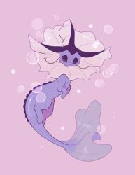 Rule 34 | blush, bubble, closed mouth, creatures (company), fins, game freak, gen 1 pokemon, kaschy, looking at viewer, nintendo, no humans, pink background, pokemon, pokemon (creature), simple background, smile, solo, vaporeon