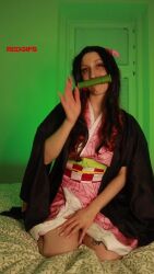 1girl anal anal_object_insertion animated ass breasts butt_plug completely_nude cosplay gagged highres kamado_nezuko kamado_nezuko_(cosplay) kimetsu_no_yaiba masturbation nipples nude object_insertion pussy real_life sex_toy shadowrabbitpool shadowrabbityugioh small_breasts solo tagme video