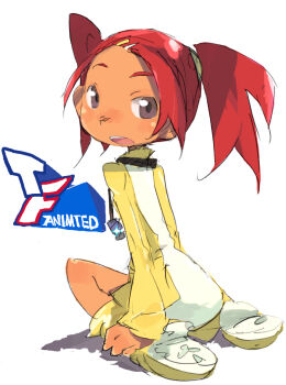 1girl dark-skinned_female dark_skin female_focus hair_ornament hairclip hashimoto_shin key looking_back red_hair sari_sumdac solo transformers transformers_animated twintails