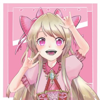 1girl artistic_error bad_id bad_twitter_id blonde_hair chaos_marie_(grimms_notes) grimms_notes highres kinokooishiiine long_hair pink_eyes solo