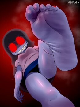 artist_request feet foot_focus friday_night_funkin&#039; giant giantess highres sky_(friday_night_funkin&#039;) sky_(friday_night_funkin) soles tagme toes