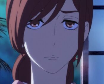 1girl brown_eyes brown_hair hair_tied_up konatsu_(shouwa_genroku_rakugo_shinjuu) night sad shouwa_genroku_rakugo_shinjuu