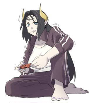 casual demon demon_girl digimon digimon_(creature) highres lilithmon mark_of_evil nail_polish taira_(tairamon) wings