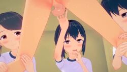 1boy 3d 4girls animated ball_busting bdsm castration cbt clothed_female_nude_male cum cum_on_body ejaculation facial femdom gym_uniform handjob koikatsu_(medium) leg_grab multiple_girls nude original restrained slapping_penis sound squeezing_testicles penis tagme tanuki_nu testicles tongue tongue_out video