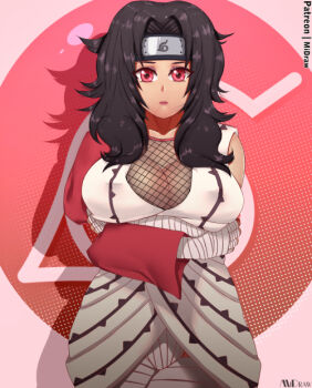 1girl black_hair breasts large_breasts long_hair maichandraw naruto_(series) red_eyes yuuhi_kurenai