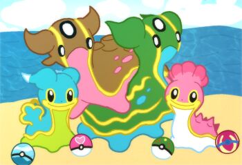beach dive_ball evolutionary_line friend_ball frown full_body gastrodon gastrodon_(east) gastrodon_(west) gen_4_pokemon heal_ball looking_at_viewer love_ball nintendo no_humans ocean poke_ball pokemon pokemon_(creature) pokemon_focus sea_slug sheepcounts shellos shellos_(east) shellos_(west) slug smile third_eye water