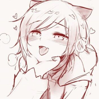 2girls :p animal_ears aroused blush breath cat_ears cat_girl fang grabbing_another's_chin half-closed_eyes hand_on_another's_chin hand_on_another's_face heart heavy_breathing hood hood_down in_heat long_sleeves looking_at_another monochrome multiple_girls ndgd open_mouth ruby_rose rwby short_hair sketch skin_fang solo_focus tongue tongue_out weiss_schnee yuri