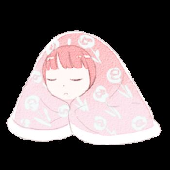 ... 1girl :< animated animated_gif artist_request blanket blinking blunt_bangs brown_eyes chibi chibi_only chinese_commentary closed_mouth commentary_request floral_print frown looping_animation lowres nikki_(nikki) nikki_(series) official_art pink_hair rose_print second-party_source shining_nikki simple_background solo transparent_background under_covers wrapped_up