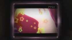 1boy 1girl animated anime_screenshot ass ass_shake audible_speech bikini blowing_kiss blush breasts brown_eyes brown_hair butt_crack cleavage controller earrings english_audio female_focus grey_eyes grey_hair jewelry jiggle kujikawa_rise long_hair looking_at_viewer matching_hair/eyes medium_breasts narukami_yu navel one_eye_closed persona persona_4 persona_4_the_animation remote_control shadow_rise short_hair sound star_(symbol) swimsuit tagme television twintails video wink