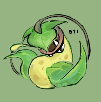 Rule 34 | gen 1 pokemon, green background, highres, kurapixel, leaf, looking at viewer, nintendo, no humans, numbered, pokemon, pokemon (creature), simple background, solo, victreebel