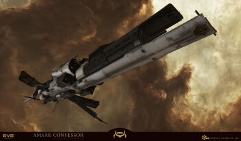 3d absurdres advanced_ship_(eve_online) amarr_empire_(eve_online) attack_ship_(eve_online) brown_background brown_theme cloud commentary company_logo company_name confessor_(eve_online) copyright_logo copyright_name dated destroyer_(eve_online) emblem english_commentary english_text eve_online glowing highres logo maya_(medium) military_vehicle nebula no_humans official_art outdoors science_fiction space spacecraft star_(sky) starry_sky_background tactical_destroyer_(eve_online) tech_3_ship_(eve_online) vehicle_focus vehicle_name viziam_(eve_online) ymir_jonsson