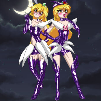 01041725100 1girl blonde_hair boots comic dark_persona elbow_gloves gloves high_heel_boots high_heels long_hair magical_girl mahou_shoujo_pretty_sammy pixy_misa thigh_boots thighhighs yellow_eyes