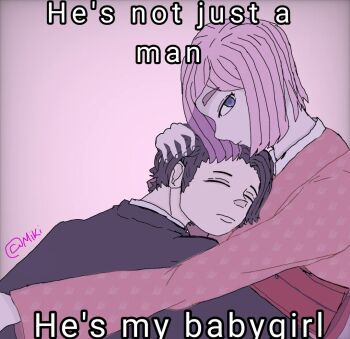 Rule 34 | couple, dazai osamu (isekai shikkaku), isekai shikkaku, meme, sacchan (isekai shikkaku), template, top text bottom text (meme)