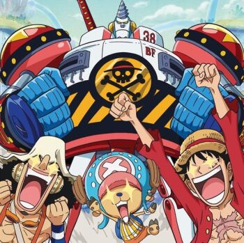 4boys beard black_hair cyborg facial_hair franky_(one_piece) grin happy hat looking_at_viewer mecha monkey_d._luffy multiple_boys one_piece open_mouth robot serious smile straw_hat tony_tony_chopper usopp