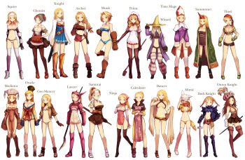 archer_(fate) archer_(fft) arithmetician_(fft) armor bikini black_mage black_mage_(fft) black_mage_(final_fantasy) blonde_hair bottomless bra breasts brown_hair calculator cape chemist chemist_(fft) cleavage dancer dancer_(fft) dark_knight dark_knight_(fft) dragoon dragoon_(fft) fate_(series) final_fantasy final_fantasy_tactics geomancer geomancer_(fft) hat headband helmet highres knight knight_(fft) large_breasts long_hair mediator mediator_(fft) mime mime_(fft) miniskirt monk monk_(fft) ninja ninja_(fft) no_panties onion_knight onion_knight_(fft) open_clothes oracle oracle_(fft) panties polearm revealing_clothes samurai samurai_(fft) short_hair skirt spear squire squire_(fft) summoner summoner_(fft) swimsuit sword thief thief_(fft) third-party_edit time_mage time_mage_(fft) twintails underwear weapon white_mage white_mage_(fft) white_mage_(final_fantasy)