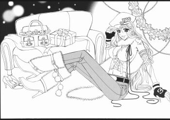 Rule 34 | bleach, flower, gift, gloves, hat, high heels, highres, long hair, matsumoto rangiku, mole, monochrome, shoes