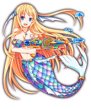 1girl amulet anime_coloring aqua_pupils aqua_tail artist_request bare_arms bare_shoulders beads bikini blonde_hair blue_bikini blue_eyes blue_outline breasts bright_pupils cleavage collarbone crash_fever facing_viewer fins fish_tail full_body game_cg gold_necklace happy head_fins holding holding_water_gun jewelry large_breasts long_hair long_sidelocks looking_at_viewer mermaid mermaid_(crash_fever) monster_girl multicolored_bikini navel necklace number_tattoo numbered official_art open_mouth outline red_outline sidelocks solo square square_tattoo straight_hair swimsuit tachi-e tail tattoo teeth third-party_source tongue transparent_background upper_teeth_only very_long_hair very_long_sidelocks water_drop water_gun