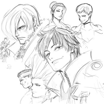 2girls breasts daimon_gorou docilebread dress goro_daimon kusanagi_kyou long_hair mature_(kof) medium_hair multiple_girls nikaidou_benimaru short_hair the_king_of_fighters vice_(kof) yagami_iori