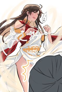 2boys ^^^ ahoge alternate_costume ancient_greek_clothes armlet aslle asymmetrical_clothes bare_legs bare_shoulders belt blush bracelet brown_eyes brown_hair chain chinese_clothes commentary_request convenient_censoring detached_sleeves floating_clothes floating_hair full-face_blush gold_armlet gold_belt gold_bracelet gold_chain gold_necklace greco-roman_clothes hair_down hair_ornament half_updo highres implied_yaoi jewelry lan_wangji long_hair long_sleeves male_focus modao_zushi multiple_boys neck_ring necklace official_alternate_hairstyle one_eye_closed open_mouth pov red_shirt robe shirt simple_background sketch sleeveless_robe solo_focus sound_effects speech_bubble wei_wuxian wei_wuxian_(yiling_laozu) white_background white_robe wide_sleeves wind