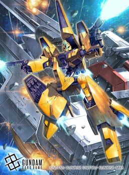 aeug argama arm_cannon artist_request copyright_notice damaged debris dirty dual_arm_cannons earth_(planet) energy energy_beam energy_gun explosion firing glowing gundam gundam_card_game in_orbit logo machinery mecha mecha_focus methuss mobile_suit official_art one-eyed planet robot science_fiction spacecraft sunrise_(company) thrusters vernier_thrusters weapon zero_gravity zeta_gundam