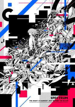 1girl closed_mouth collared_shirt expressionless from_side hebitsukai highres long_hair long_sleeves looking_away original partially_colored shirt solo