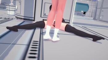 3d black_hair breasts corpse defloration helpless highres legs_apart mask object_insertion original ryona sagging_breasts short_hair spread_legs vaginal vaginal_object_insertion