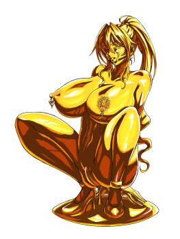Rule 34 | 1girl, absurdres, action taimanin, arm support, between breasts, blue hair, breasts, cleavage, completely nude, curly hair, embarrassed, forced, gag, gagged, hair between eyes, high ponytail, highres, huge breasts, humiliation, ierouyellow, lips, long hair, navel, nipple piercing, nude, object insertion, partially visible vulva, petrification, piercing, ponytail, restrained, shiny skin, side ponytail, simple background, solo, squatting, taimanin (series), taimanin rpgx, trapped, uehara rin, vaginal, vaginal object insertion, very long hair, wide hips