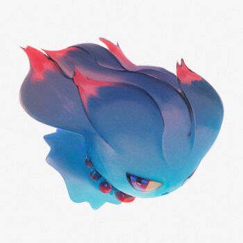 Rule 34 | colored sclera, commentary, full body, gen 2 pokemon, highres, looking at viewer, misdreavus, nintendo, no humans, pokemon, pokemon (creature), red eyes, shiratsuyu mone, simple background, solo, untranslatable commentary, white background, yellow sclera